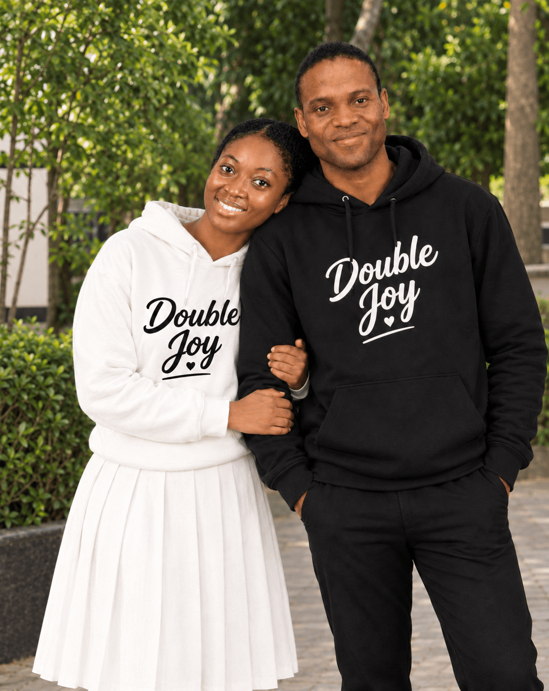 Joy and Ayoola together in their wedding attire